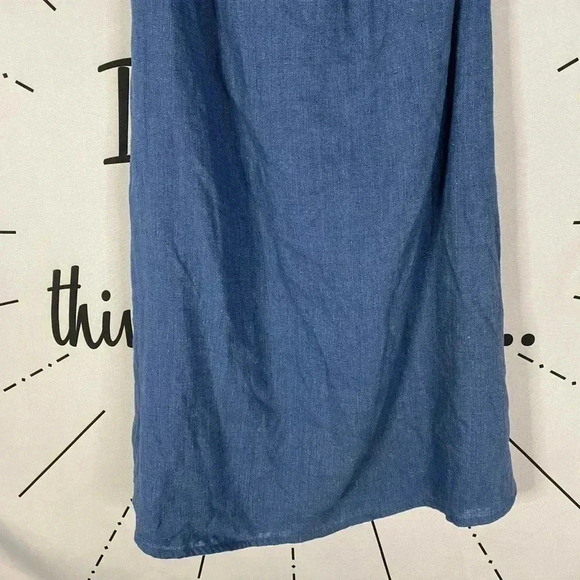 MADEWELL Rio Blue Ruffle Off Shoulder Linen Blend Dress - Picture 4 of 7